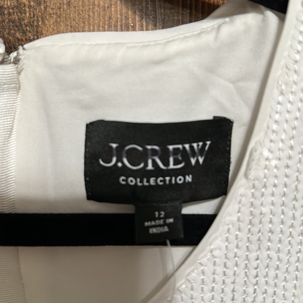 J.Crew Collection Fringe-Trim Sequin Sheath Dress in White - Picture 13 of 14